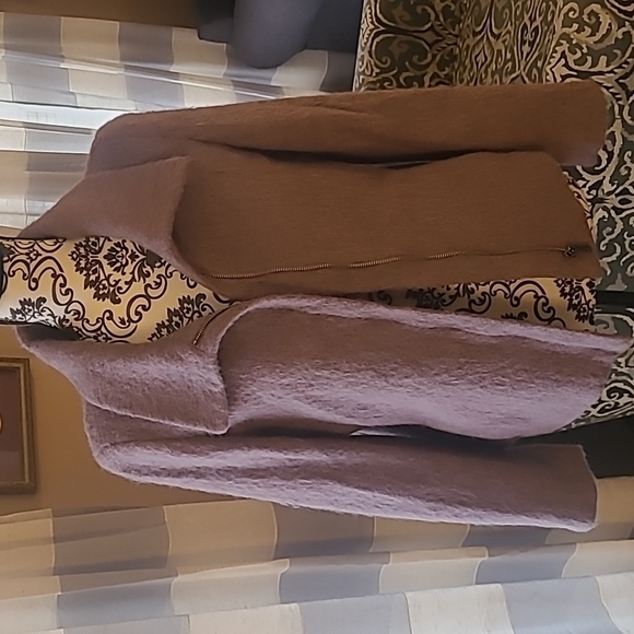 Talbots sz 4 lavendar wool alpaca mohair blend soft gorgeous blazer jacket zip - Picture 1 of 7